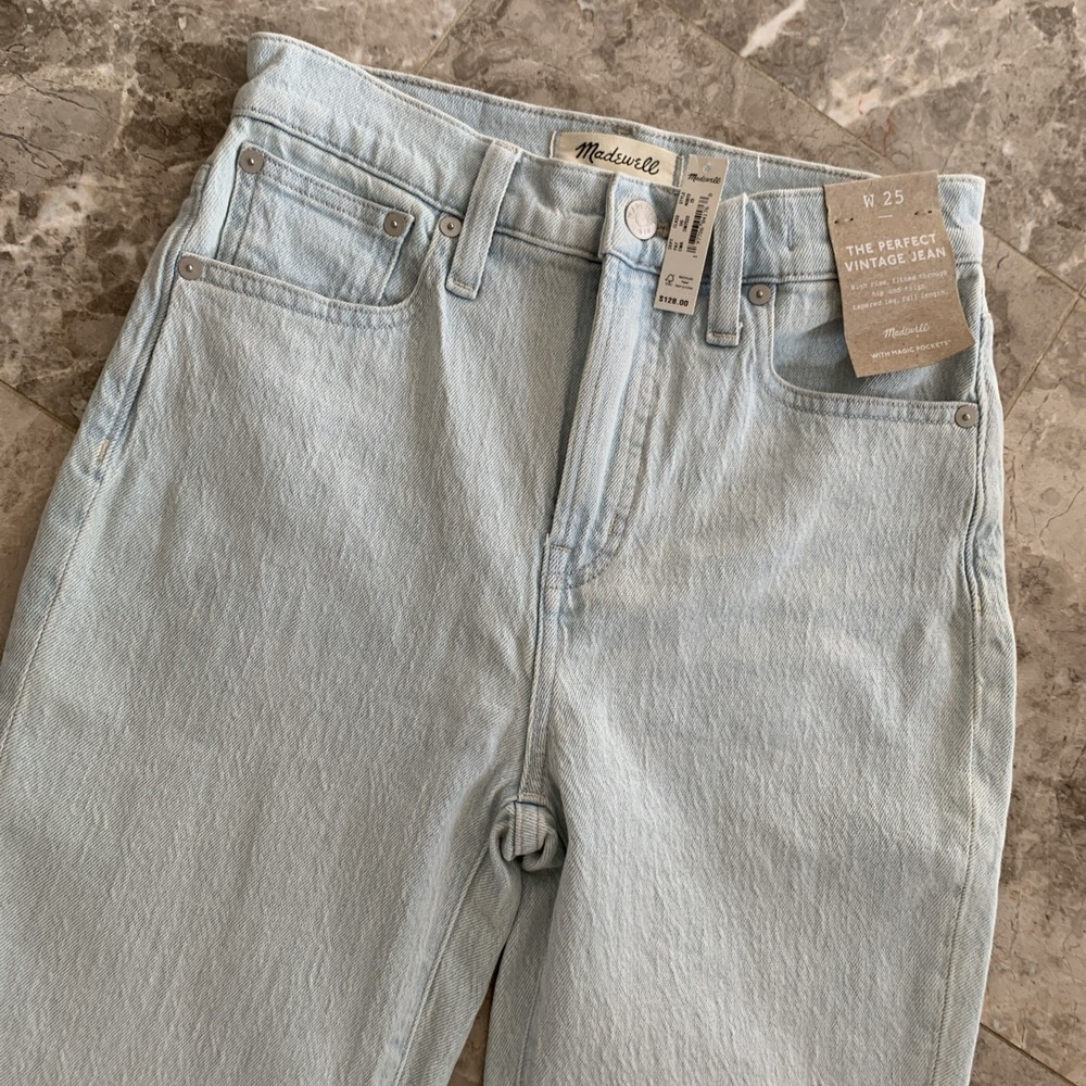 Madewell The Perfect Vintage Jean Women's 25 Light Blue High Rise Tapered NWT